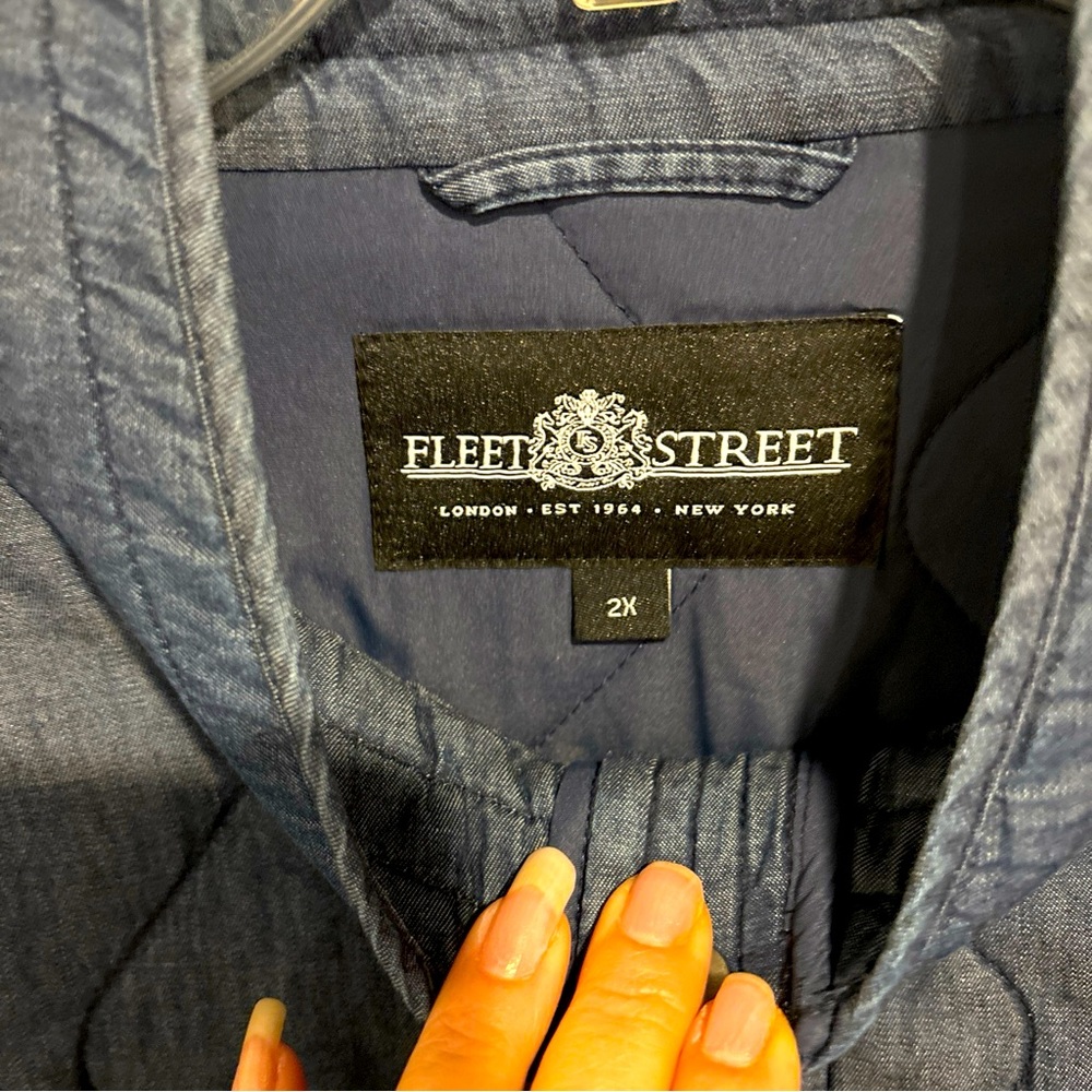 Blue Fleet Street Quilted Women's Puffer Jacket sz 2X - Picture 3 of 12